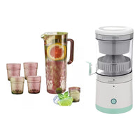 Exprimidor Inalámbrico + Jarra 2 Litros 4 Vasos Refrigerante