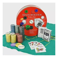 Set Juego Mesa Poker 240 Fichas Profesionales Paño Naipes