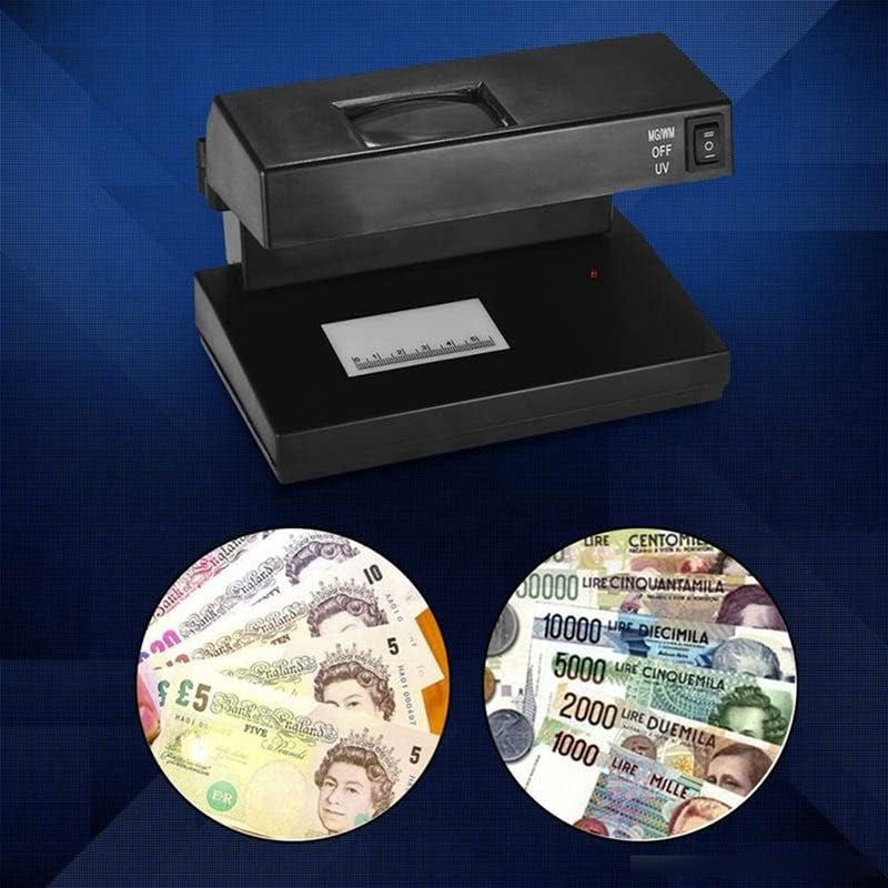 Detector De Billete Falso Con Luz Uv + Linterna + Lupa
