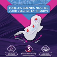 X2 Toallas Higiénicas Nosotras Nocturna Ultra Delgada 14unid