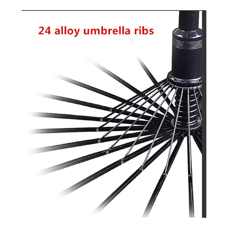 X2 Paraguas Automatico Mango Curvo 24 Varillas Resistestente