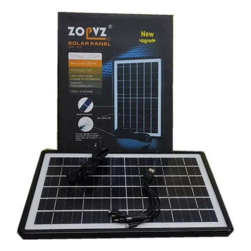 Cargador Panel Solar Multifuncional Celular Energía Solar Negro 5v