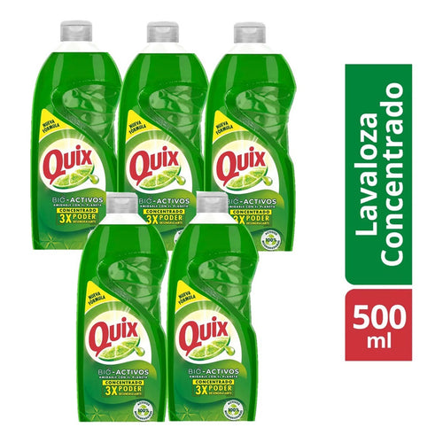 Pack X5 Quix Lavaloza Concentrado Bio Activos 500ml Limon