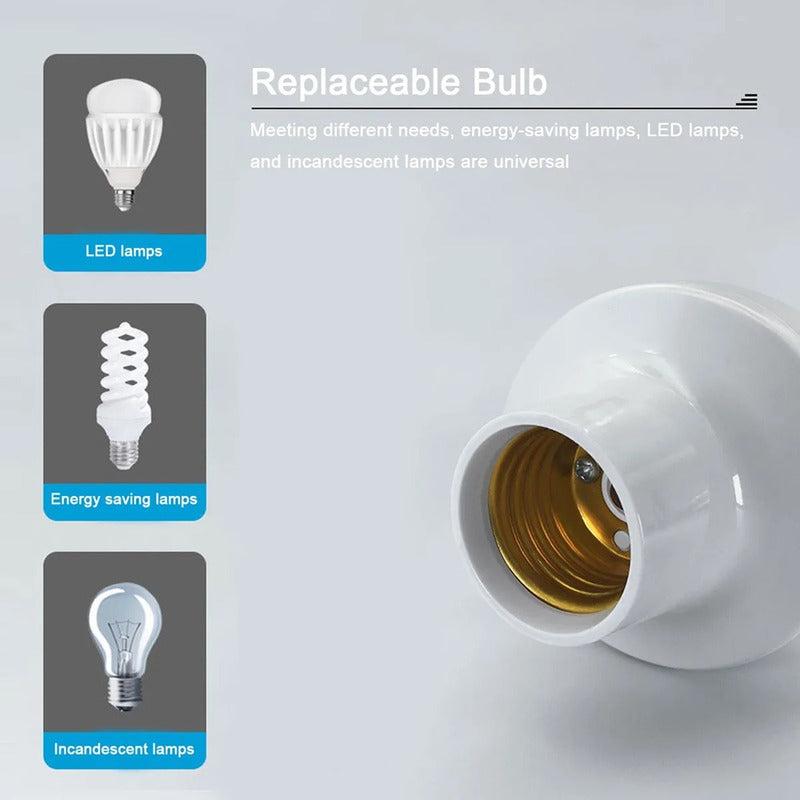 X2 Soquete Adaptador Soporte Ampolletas Sensor Movimiento Blanco
