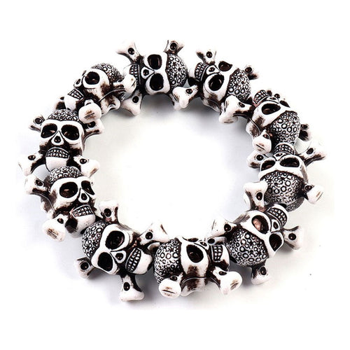 Pulsera Elástica Halloween Calaveras Accesorio Halloween Negro/blanco