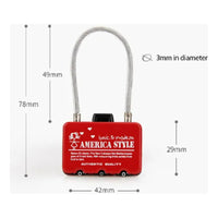 Candado Viaje Con Clave Mochila/ Locker/ Equipaje Anti Robo