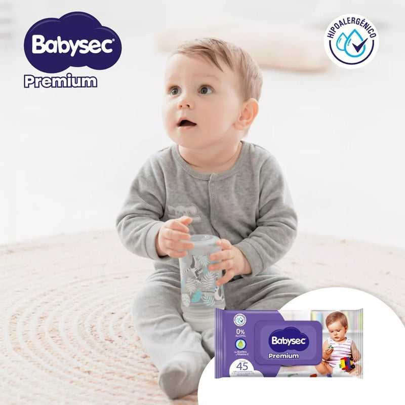 X2 Toallitas Húmedas Babysec Premium Paquete 45 Toallitasc/u