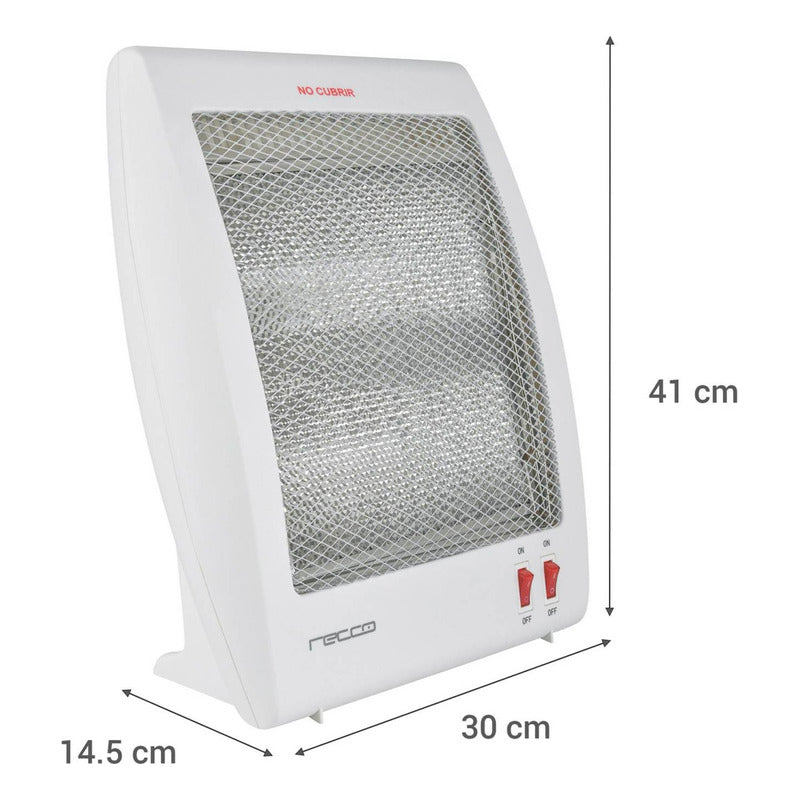 Calefactor Halógeno Recco Bajo Consumo Eléctrico / 2 Niveles Blanco