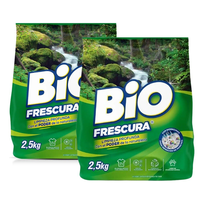 X2 Detergente Bio Frescura En Polvo Bosque Nativo 2.5 Kg