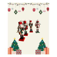 Set 4 Cascanueces Navidad De Madera Navideño Colgante Adorno