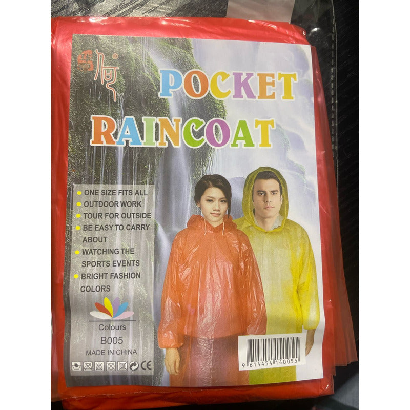 X5 Capa Impermeable Poncho Para La Lluvia 100% Capota Adulto Azar Unica