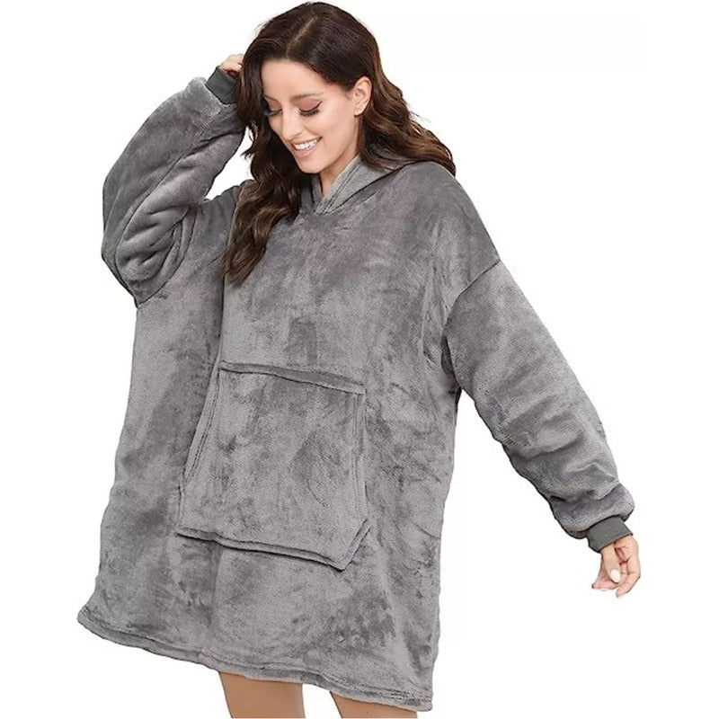 Pack X2 Polerones Sherpa Con Capucha Poleron Chiporro Huggle Hoodie Pijama Invierno Polar M&a Store