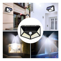 Lámpara Solar De 100 Led Con Sensor De Jardín, Impermeable, Color Negro