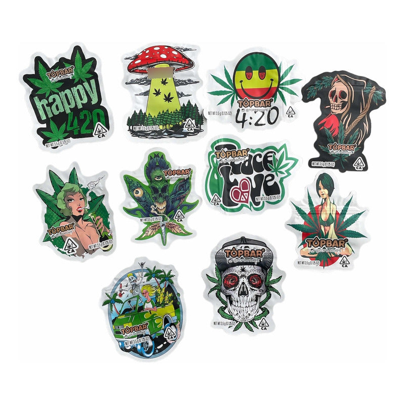 10 Bolsas De Mylar Contenedor Weed Cierre Cremallera No Olor