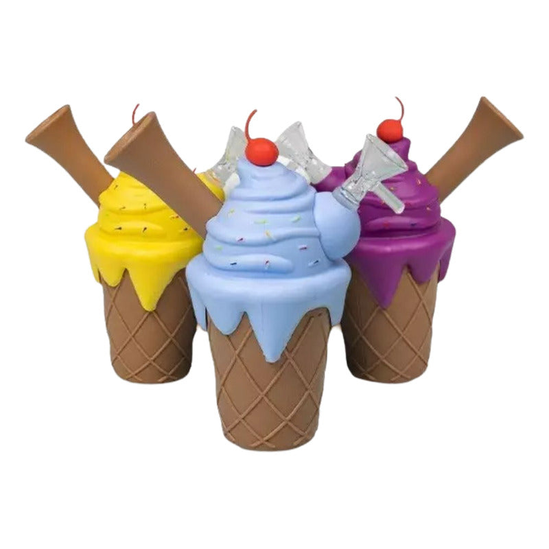 Bong Pipa Silicona Diseño Helado Desarmable + Quemador Pyrex