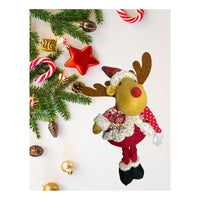 Pack 2 Monos Patas Largas Adorno Navidad Decoración Pascuero