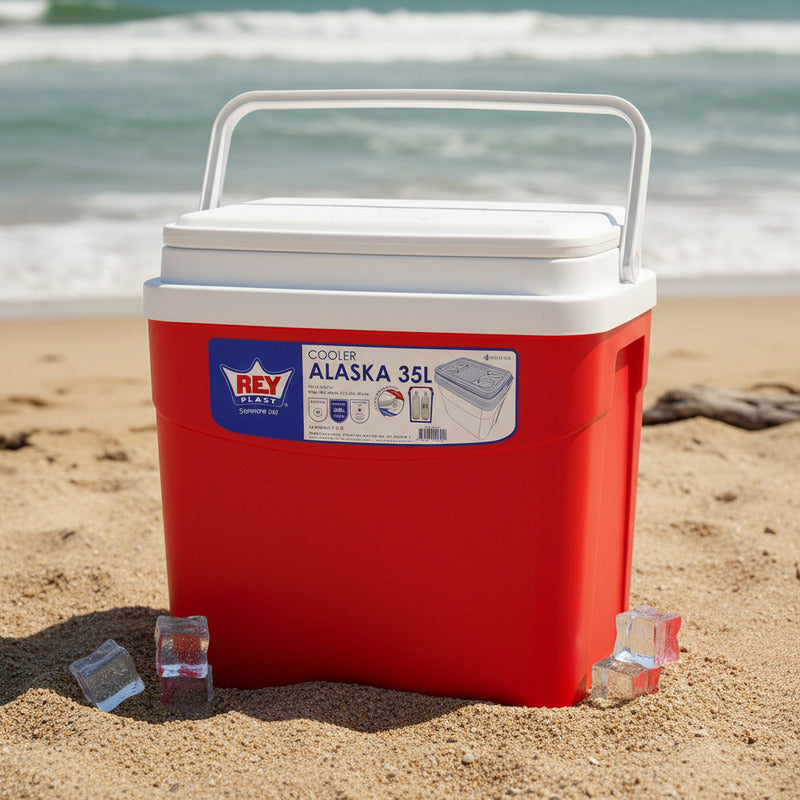 Cooler Nevera Cava Hielera Portátil 35 Litros Reyplast Rojo
