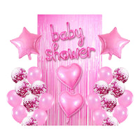 Set Decorativo Cortina Y Globos Baby Shower Niña Niño