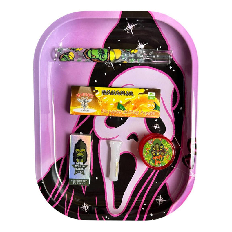 Set Fumador Bandeja + Papelillos + Moledor + Pipa Weed
