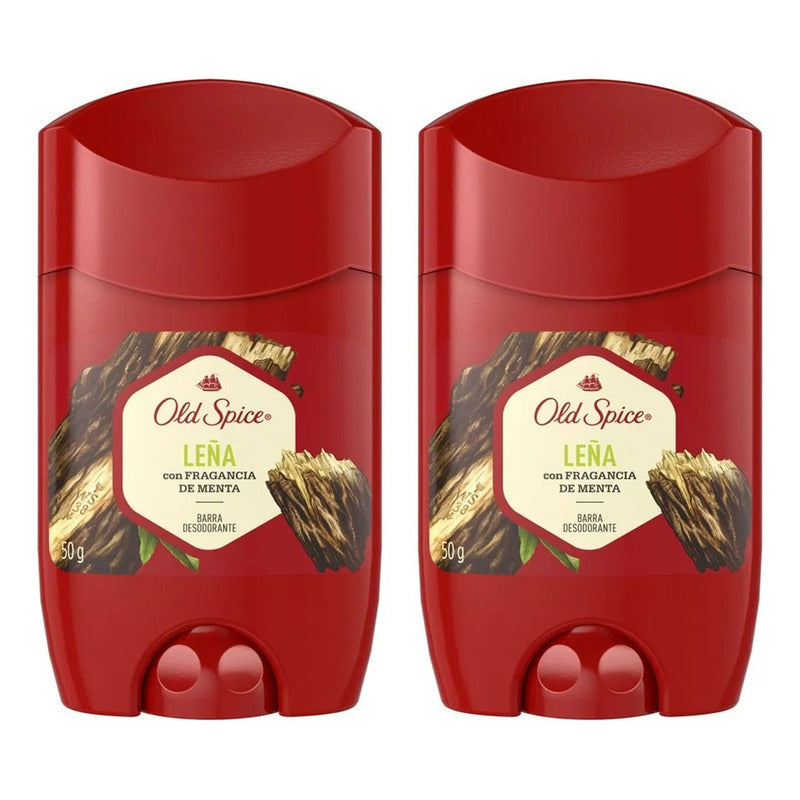 Desodorante Barra Old Spice Leña 50g Fragancia Menta