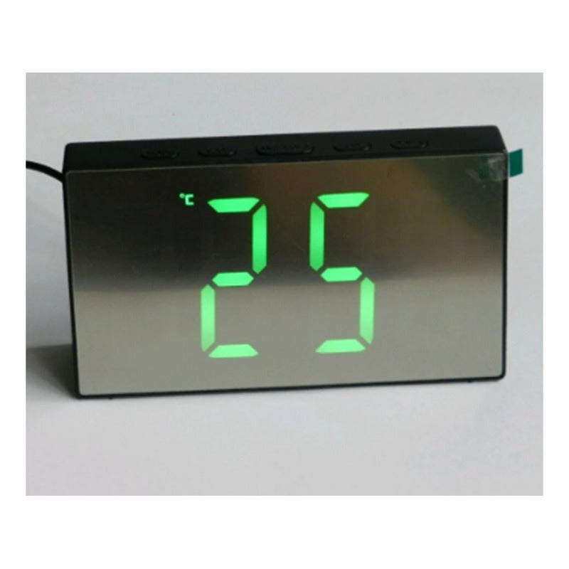 Reloj Despertador Digital Led De Escritorio Diseño Espejo