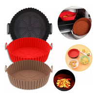 Pack X3 Bandeja Reutilizable Silicona Airfryer Freidora Aire Blanco