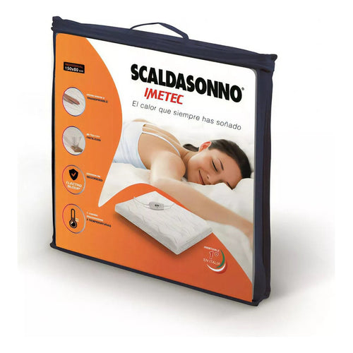 Calienta Cama Scaldasonno 1 Plaza 150x80cm Individual Basico Blanco Individual