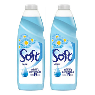 X2 Suavizante Soft Clásico Liquido 1l Ropa Suave Perfumada