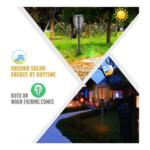 X3 Estaca Solar Antorcha Led Calida C/ Panel Jardín Hogar Negro