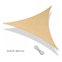 Pack X3 Toldo Vela Triangular 3x3x3 Cubierta Terraza Jardin Beige