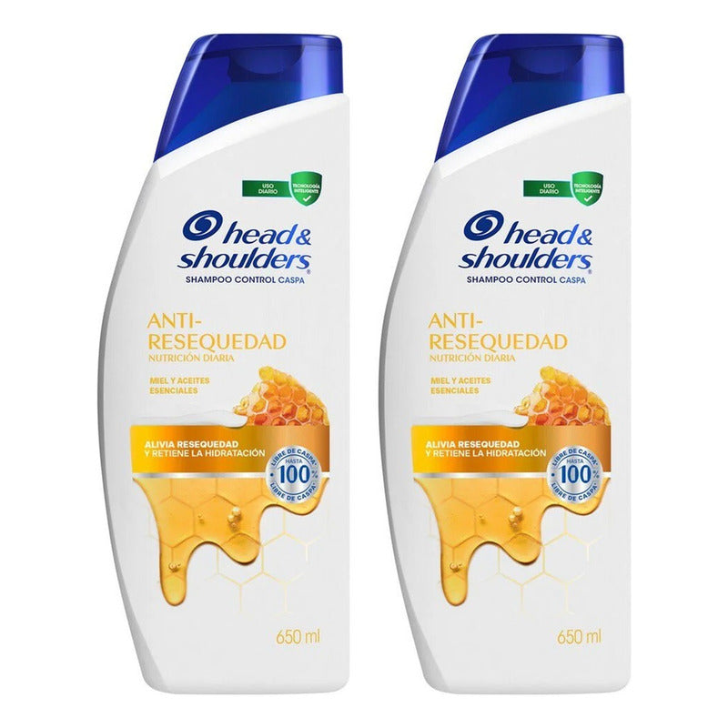 X2 Shampoo Head & Shoulders Anti-resequedad 375ml Miel