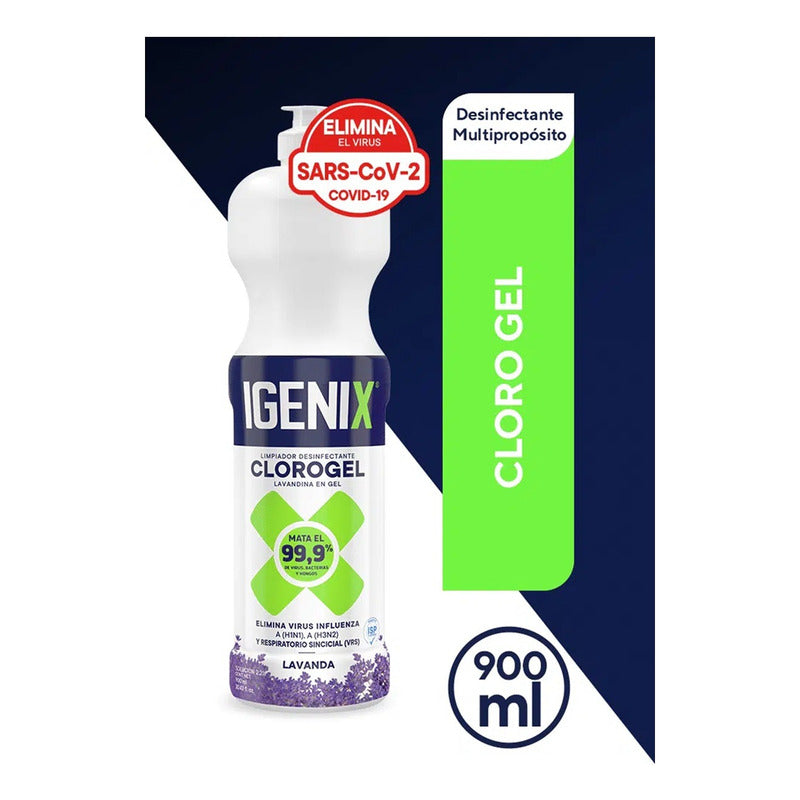 Pack X5 Limpiador Cloro Gel Igenix Lavanda 900ml