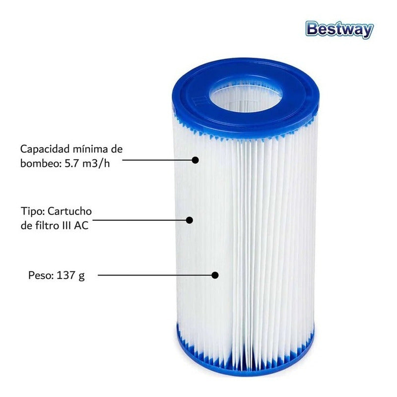 Filtro Para Bomba De Piscina Bestway Filtro Iii -a/c
