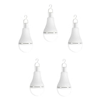 Pack X5 Ampolleta Led E27 Recargable Luz Emergencia Foco 9w Blanco Frío