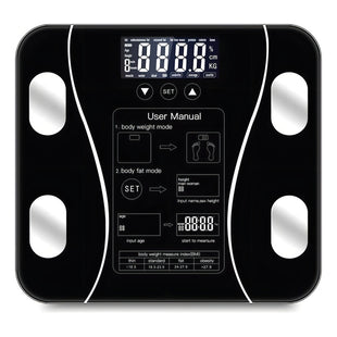 Balanza Pesa Digital Bluetooth Inteligente Smart Imc Baño Color Negro