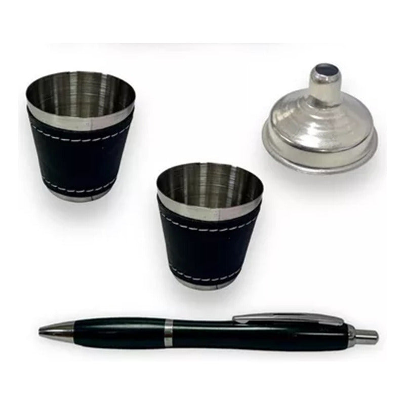 Licorera Petaca Wisquera 9oz + Copas + Accesorios