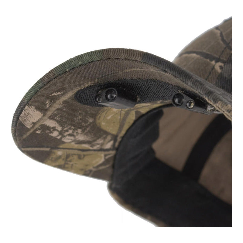 Jockey Tactica C/ Luz Led Camuflaje Gorro Caza Pesca Klimber