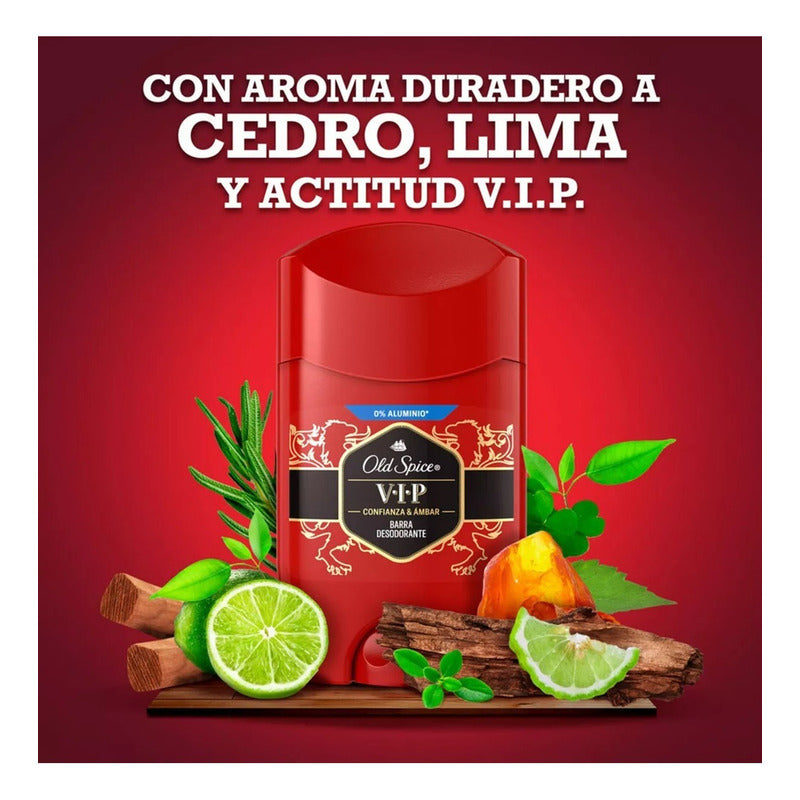 Desodorante Barra Old Spice Vip 50g Confianza & Ambar