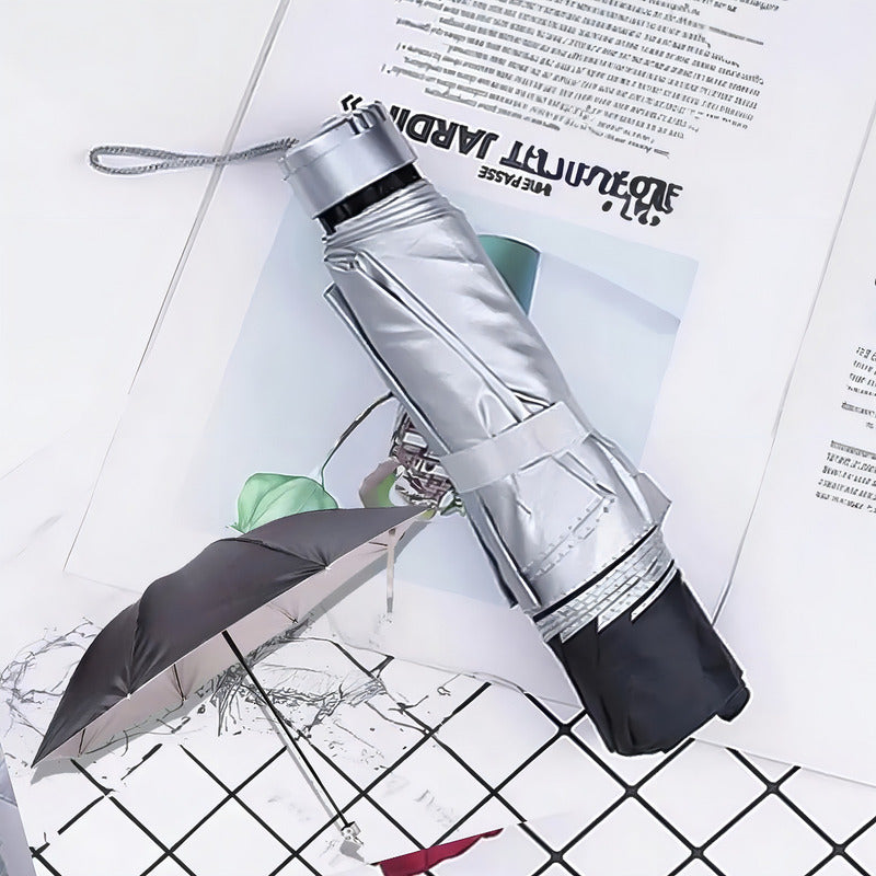 Paraguas Retráctil Plegable De Bolsillo Marin Color Negro Sombrilla Compacta Antilluvia Uv Paragua Portátil Unisex Paraguas Liviano Para Viaje Mochila Cartera Paragua Impermeable Resistente Negro