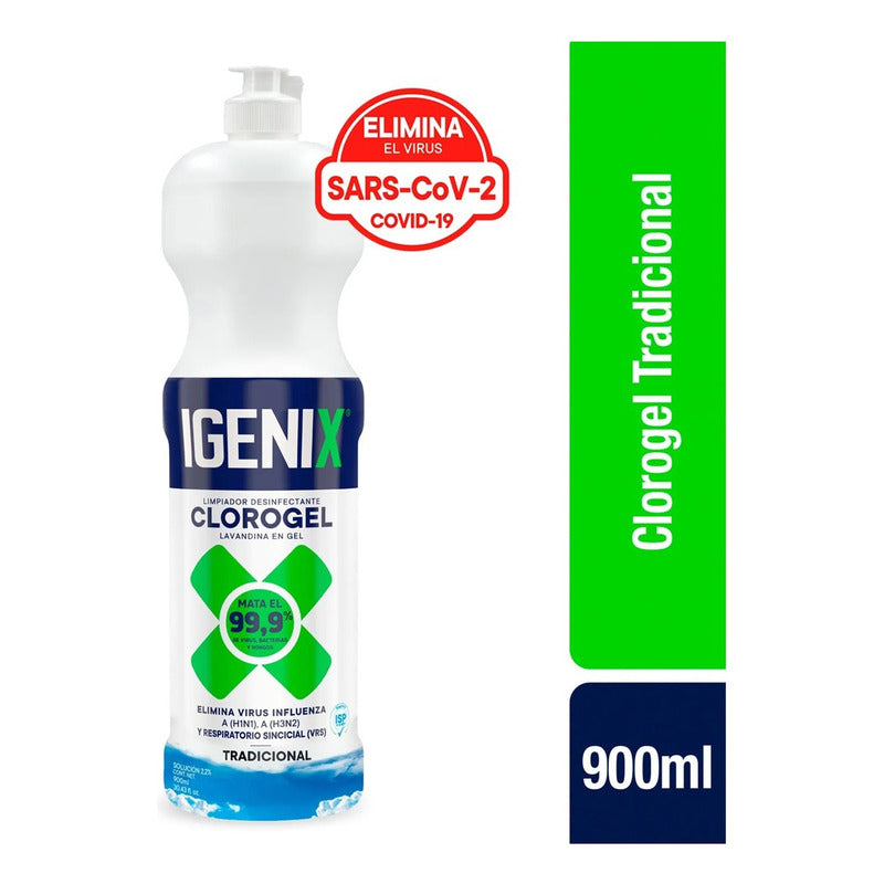 Pack X2 Limpiador Cloro Gel Igenix Tradicional 900ml