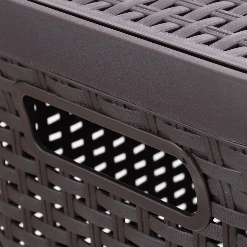 Canasto Para Ropa Cesto Grande 60l Con Tapa Ratan Resistente