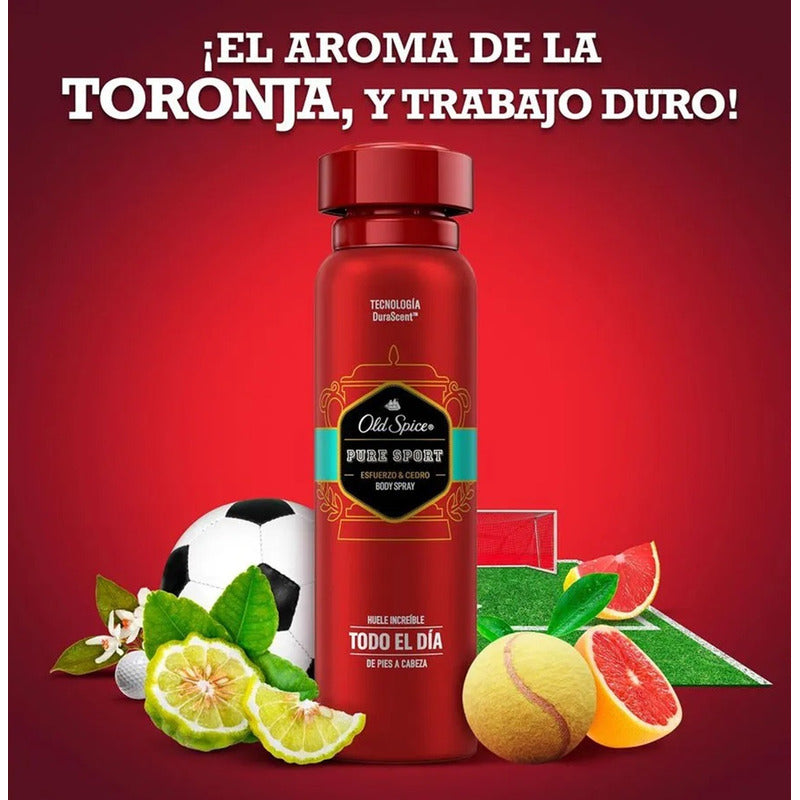 X2 Desodorante Old Spice Body Spray Pure Sport Cedro 150ml Cedro