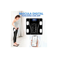 Balanza Pesa Digital Bluetooth Inteligente Smart Imc Baño Color Negro