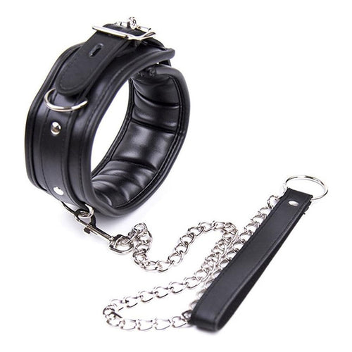 Collar Bdsm Ajustable Cadena Correa Parejas Gótico Sexy Negro Bdsm