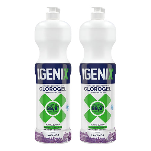 Pack X2 Limpiador Cloro Gel Igenix Lavanda 900ml