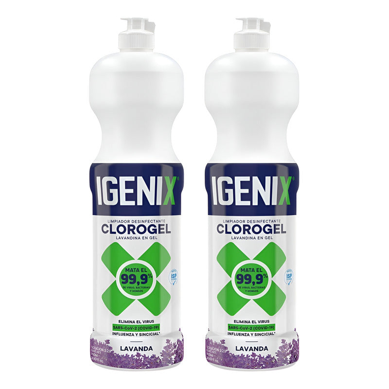 Pack X2 Limpiador Cloro Gel Igenix Lavanda 900ml