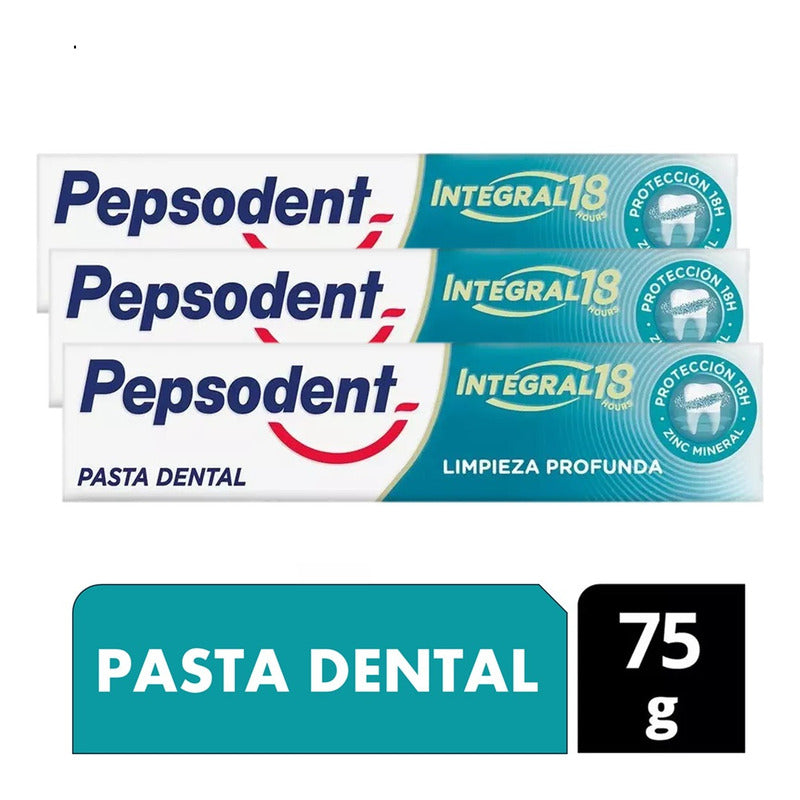 X3 Pepsodent Pasta Dental Integral 18 Limpieza Profunda 75g