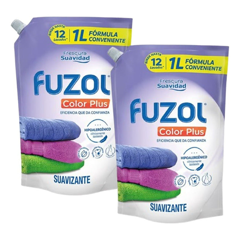 X12 Suavizante Fuzol Color Plus 1litro Frescura Suavidad