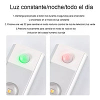 Pack 2 Luces Led Recargable Con Sensor De Movimiento 40cm Calido / Fria / Neutra