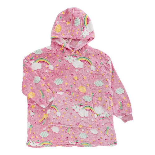 Polerones Sherpa Chiporro Capucha Manta Luminosa Niños Niñas Unica Rosa Nubes Estrellas